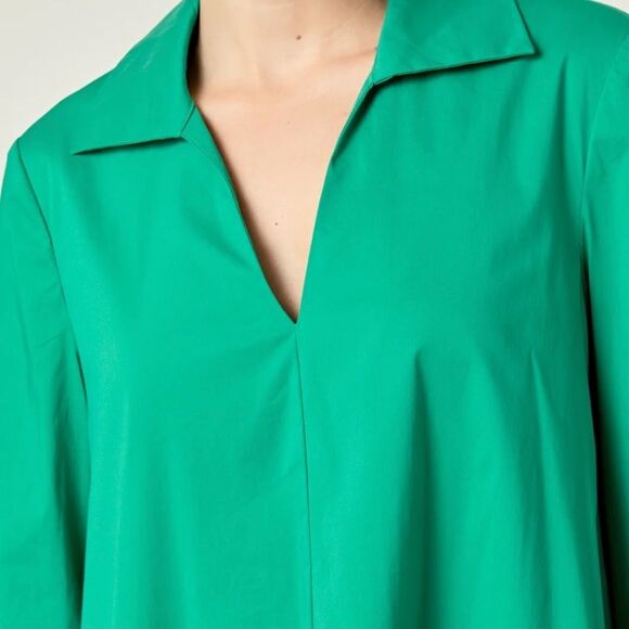 $120 NWT English Factory A-Line Kaftan Collar Dress Green Size MEDIUM - Picture 3 of 5
